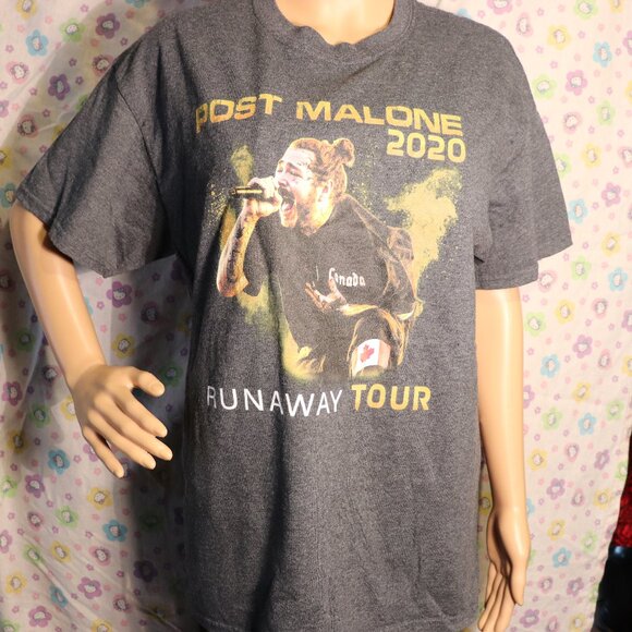 Post Malone 2020 Runaway Tour Double Sided Size large T Shirt Rap Hip - Picture 2 of 4